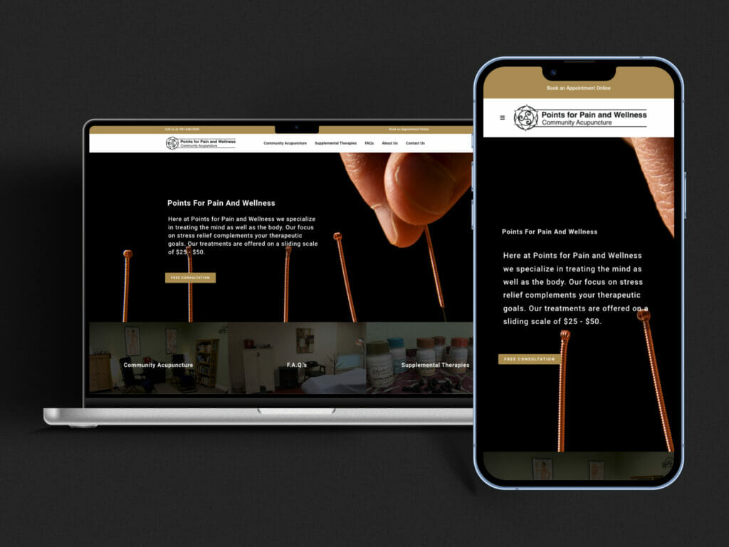 Points for Pain and Wellness Website by Ascent Collective